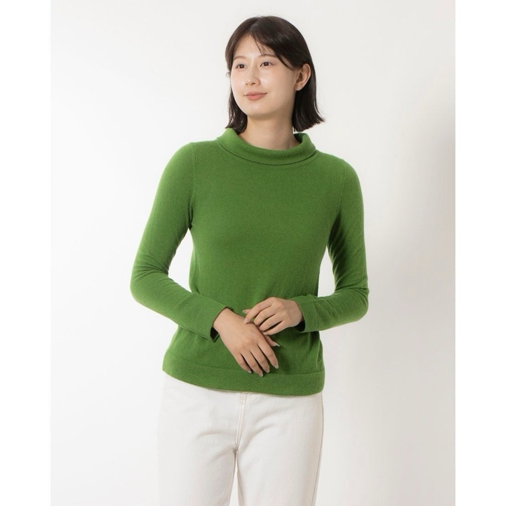 Hobbs London Audrey Wool Cashmere Roll Neck Sweater Small Green Knit - Picture 3 of 9